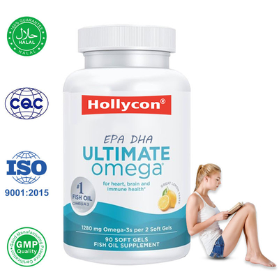Produtor Óleo de peixe Omega 3 Softgels Suplemento de EPA DHA Promove a Saúde do Cérebro e do Coração