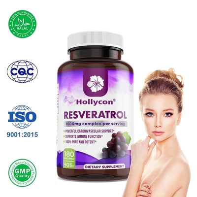 OEM Resveratrol cápsulas para antioxidante e saúde digestiva suporte imunológico