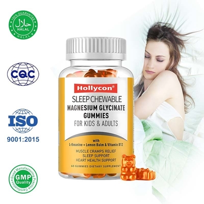 Glicinato de magnésio Gummies Suplemento de apoio ao sono e relaxamento muscular