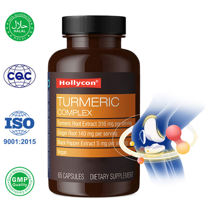 Fornecedor Cápsulas de Cúrcuma Orgânica Suplemento de Gengibre de Cúrcuma Ajudar o Sistema Imunológico Articular