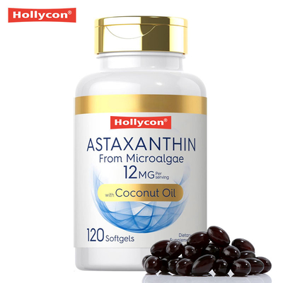 Astaxantina Softgels com óleo de coco para melhor absorção