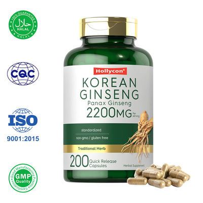 As cápsulas de ginseng coreano aumentam a energia natural e a vitalidade