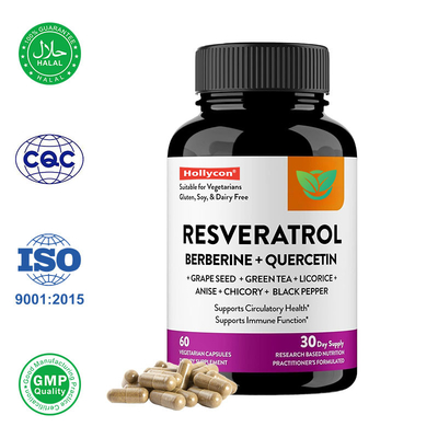 Fornecedor Trans Resveratrol Suplemento cápsulas aumenta o bem-estar geral