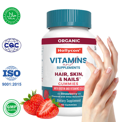 Suplemento vitamínico de etiqueta privada Goma de biotina Suporte ao cuidado da pele Força das unhas