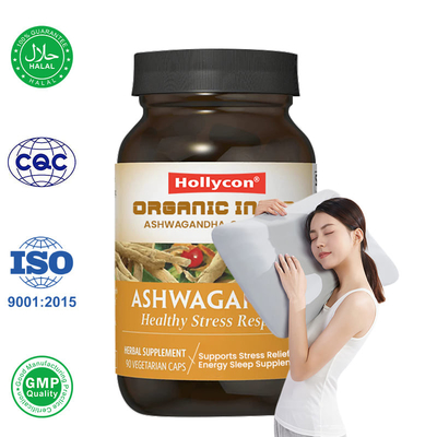 Varejo de cápsulas de ashwagandha da Índia orgânica Suporta o alívio do estresse, energia e sono