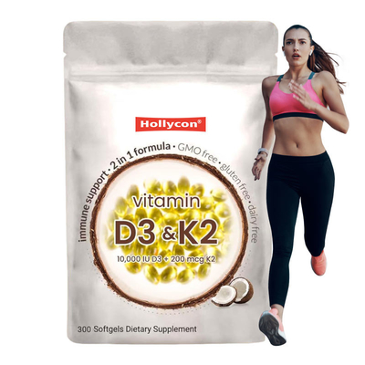 Fornecedor Suplemento de vitamina D3 K2 Softgel Suporte à Absorção de cálcio Saúde óssea