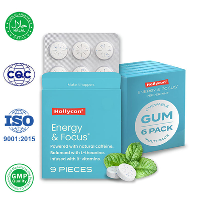 Fornecedor Goma de café L-teanina Vitamina B12 Aumentar a concentração de energia Aumentador do cérebro