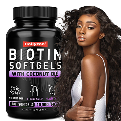 OEM Biotina Softgels para unhas fortes Biotina com óleo de coco para cabelos Biotina Softgels