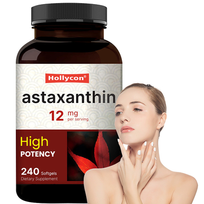 OEM Astaxantina Softgels Para Antioxidante Natural Para a Pele 12mg Astaxantina Softgel