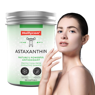 OEM Islândia Astaxantina Softgels para saúde da pele 12mg Astaxantina Softgels