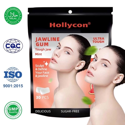 Goma de mastigar de fábrica personalizada sem calorias para a mandíbula Goma de energia sem açúcar para exercícios faciais eficazes