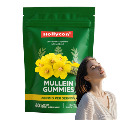 Extracto de Folhas de Mulé Premium para os Pulmões, 2000mg de gomas de Mulé para a desintoxicação dos pulmões, Suporte Imune Respiratório Digestivo