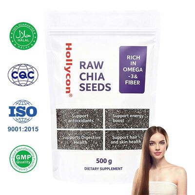 Sementes de Chia OEM / ODM 500g, Embalagem com 1 | Sementes para Consumo | Sementes para Controle de Peso | Ricas em Cálcio, Proteína e Fibras Sem Adição de Açúcar, fórmula personalizada