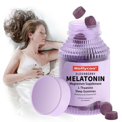 Fábrica de gomas de melatonina para dormir, L-teanina, auxílio noturno para dormir, ajuda a adormecer