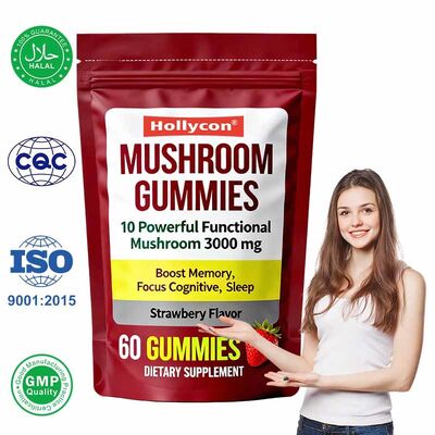 Gomas de cogumelo de sabugueiro suplemento vitamínico antioxidante e suporte digestivo 60 contagens de balas de goma