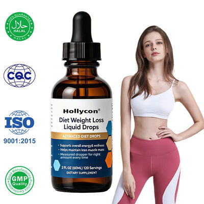 Suporte nutricional Gotas orais com sabor personalizado em garrafa de 60 ml para suporte energético diário