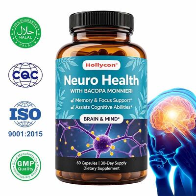 Cápsulas de Bacopa Monnieri com extrato vegetal natural para apoio da memória e do foco