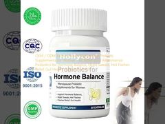 Suplementos probióticos para menopausa feitos de fábrica OEM / ODM para mulheres - 60 bilhões de UFC Probióticos Akkermansia para equilíbrio hormonal, suores noturnos, alívio de ondas de calor, saúde intestinal, fórmula personalizada